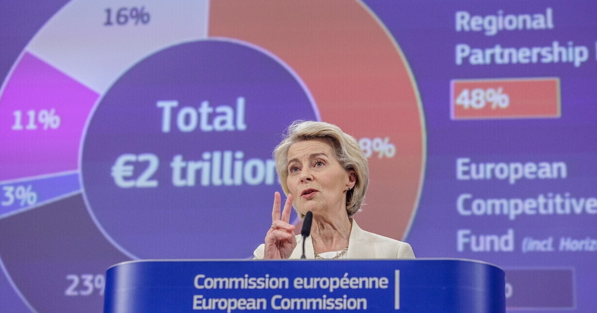 Von der Leyen presenteert de nieuwe Europese begroting van bijna €2 biljoen: "De meest ambitieuze ooit voorgesteld."