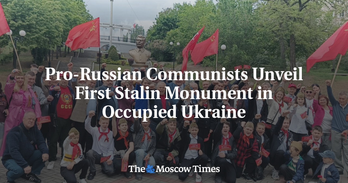 Prorussische Kommunisten enthüllen erstes Stalin-Denkmal in der besetzten Ukraine