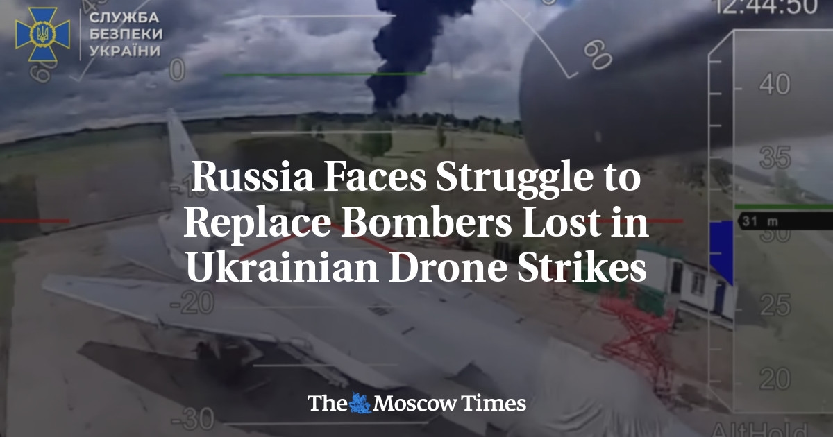 Rusia enfrenta dificultades para reemplazar los bombarderos perdidos en los ataques con drones ucranianos